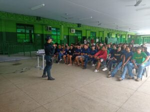 Polícia Militar através do Promove realiza palestra sobre violência doméstica na Escola Estadual Pedro Mendes em Coxim