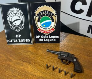 Em Guia Lopes, Polícia Civil localiza e apreende arma de fogo e munições utilizadas por homem acusado de atirar contra o genro