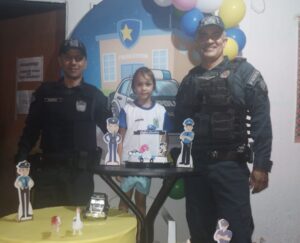Polícia Militar realiza sonho de criança de 6 anos em seu aniversário em Coxim