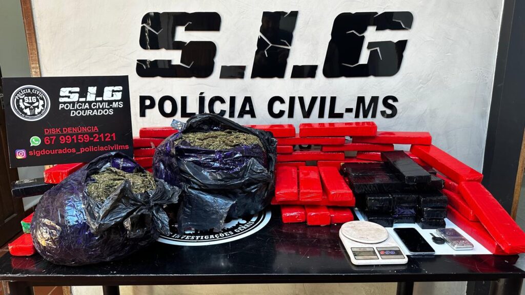 Polícia Civil apreende 61kg de maconha em Dourados
