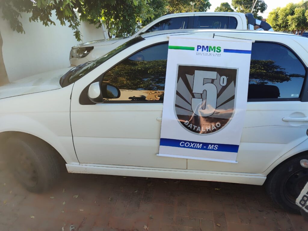 Polícia Militar recupera veículo furtado  e prende autores em flagrante me menos de 24h em Coxim