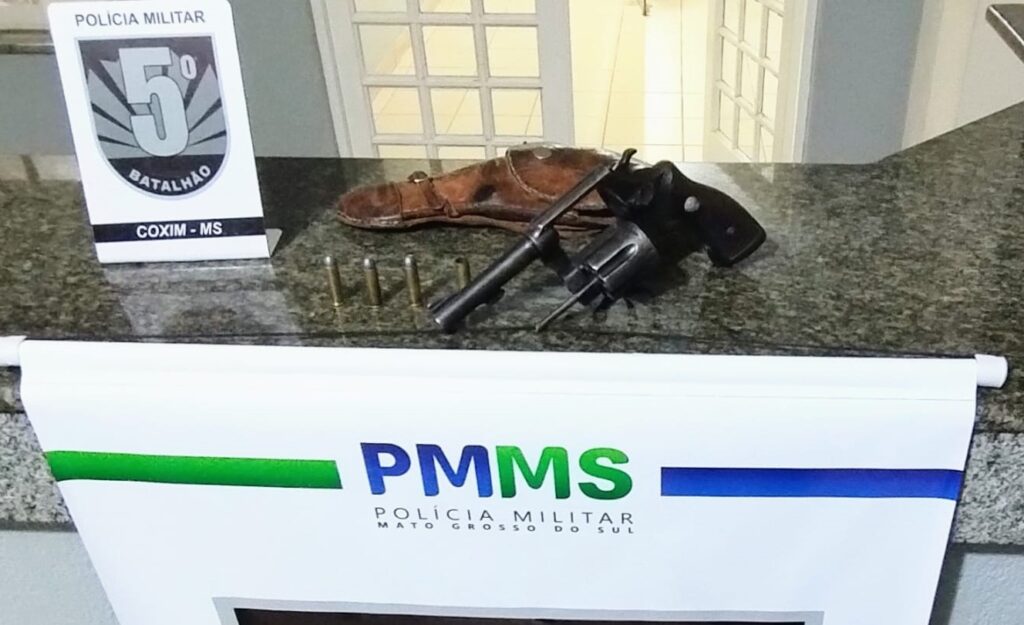 Polícia Militar apreende revólver e munições em Coxim